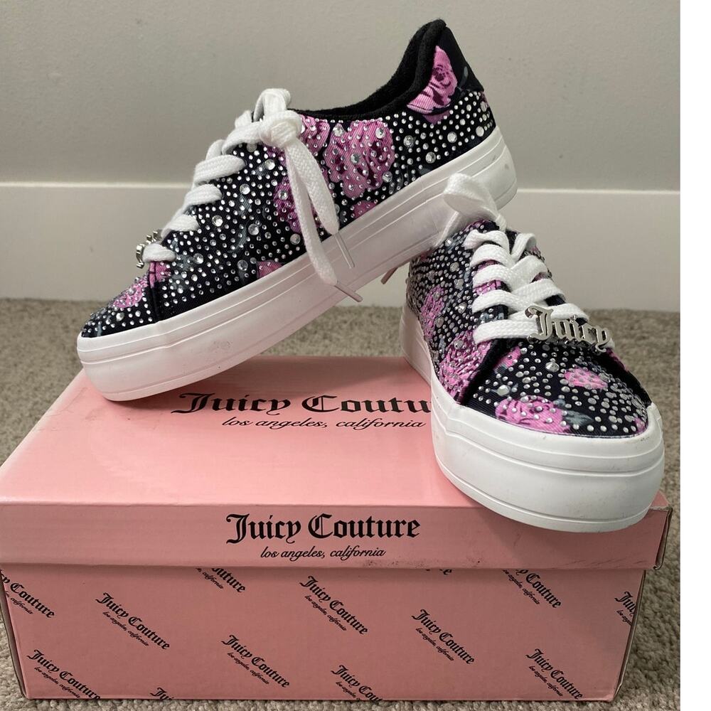 New Juicy Couture Alanis Rhinestone Sneakers Girls Size 2